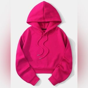 Hot Pink Crop Hoodie